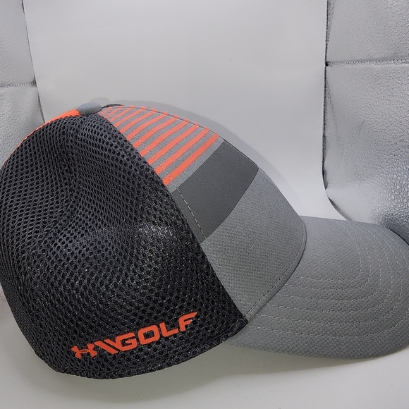 Under Armour Golf Hat Gray And Orange - Picture 3 of 5